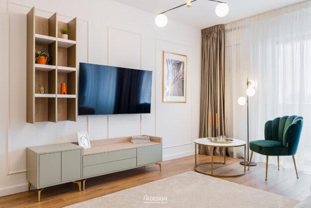 amenajare living apartament 2 camere Băneasa Embassy Residence design interior contemporan mobilier custom