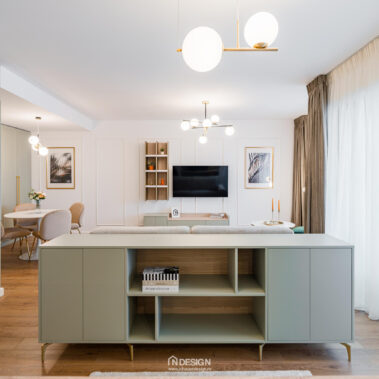 amenajare living apartament 2 camere Băneasa Embassy Residence design interior contemporan mobilier custom