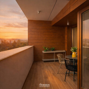 balcon amenajat modern apartament Băneasa Embassy Residence zonă relaxare exterior